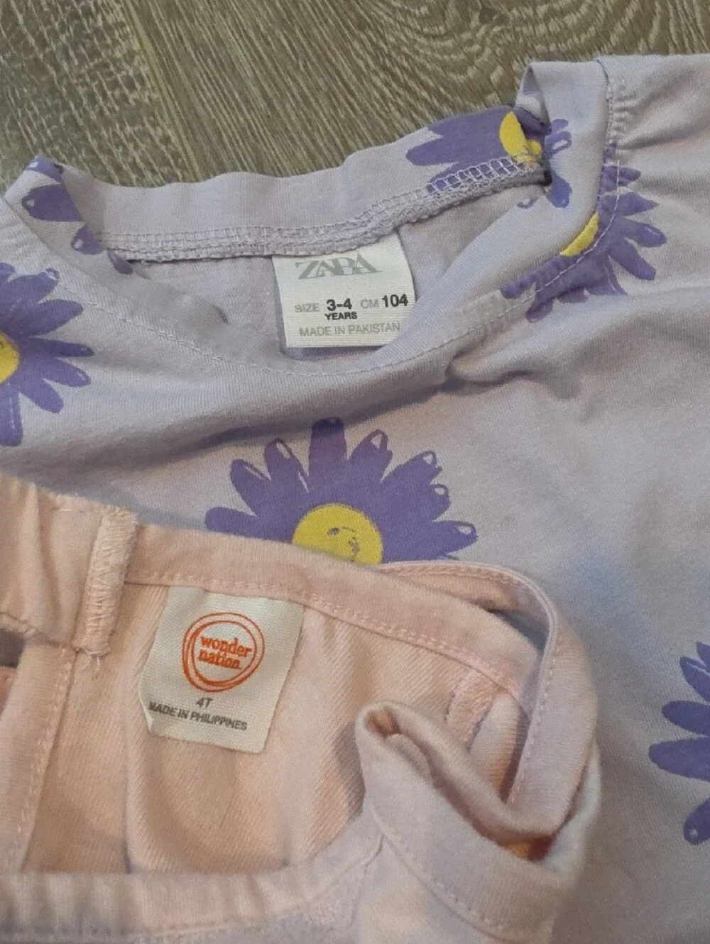 Zara Lilac Daisy Tee with Matching Shorts And Pink Dress